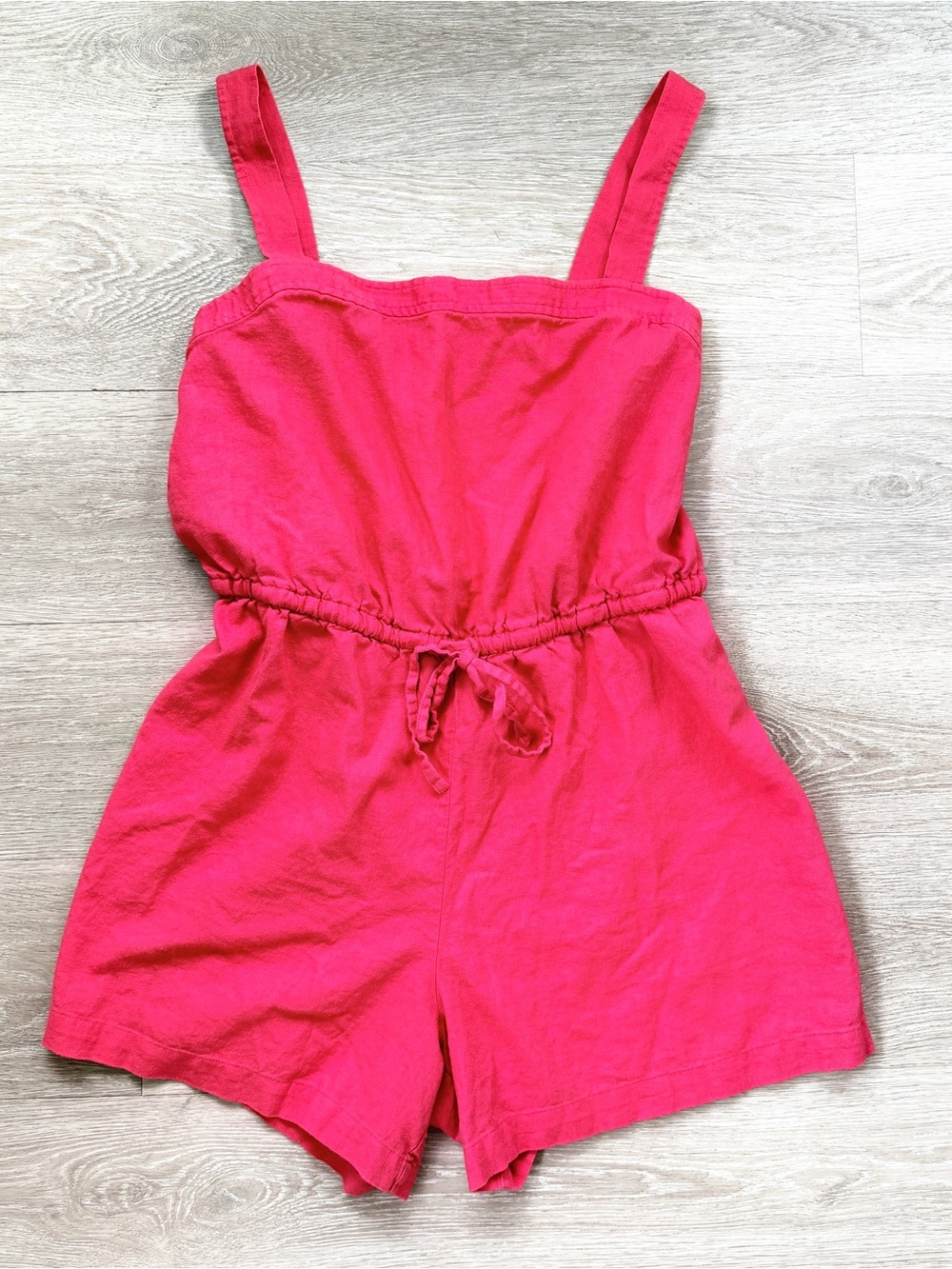 GAP Salmon Pink Sleeveless Linen Blend Romper, XL